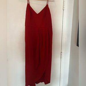 Lulu’s Reinette Rust Red Midi Dress, size XL